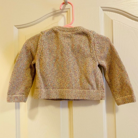EUC Baby Gap Rainbow Metallic Button Up Knit Cardigan Sweater - Picture 10 of 14